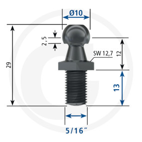 Kugelz.5/16',Gwl13Mm,Gl29Mm, K (11134194)  Granit