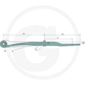 Parabellenker, 1 Lage, Form: 6 (28820543) Granit