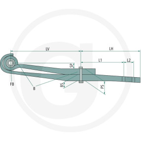 Parabellenker, 2 Lagen, Form: (28850438) Granit