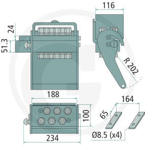 Kupplungsstecker 2P606-6-2/22M (86003090) Granit