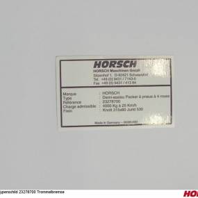 Typenschild 23278700 Trommelbr (00385493)  Horsch