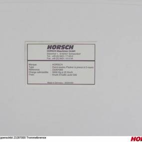 Typenschild 23287000 Trommelbr (00385490) Horsch