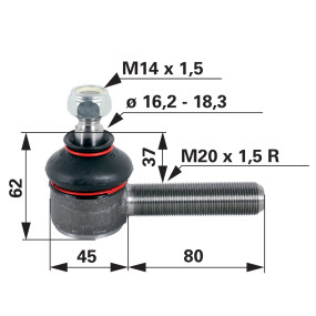 Kugelgelenk M20X1,5 (00110105) Prillinger