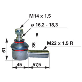 Kugelgelenk M22X1,5 (00110203) Prillinger