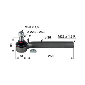 Kugelgelenk M22X1,5 Innengewin (00110214) Prillinger