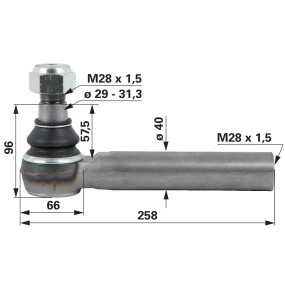 Kugelgelenk M28X1,5 Innengewin (00110228) Prillinger