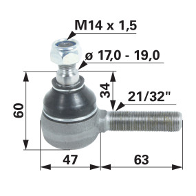 Kugelgelenk 21/32 Zoll (00110413) Prillinger