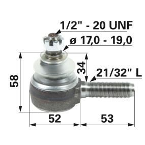 Kugelgelenk 21/32 Zoll links (00110414) Prillinger