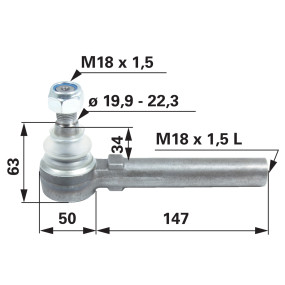 Kugelgelenk M18X1,5 links Inne (00110437) Prillinger