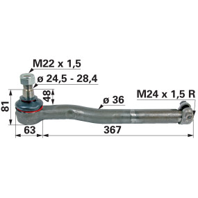 Kugelgelenk M24X1,5 Innengewin (00110863) Prillinger