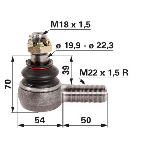 Kugelgelenk rechts M22X1,5 (00111509) Prillinger