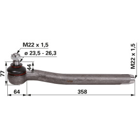 Kugelgelenk rechts, M22X1,5 In (00111511) Prillinger