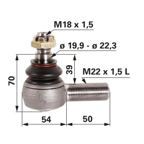 Kugelgelenk M22X1,5 links (00111512) Prillinger