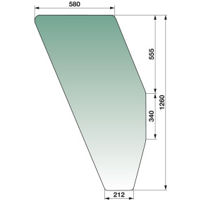 Türscheibe rechts Farbe Grün G (00114010) Prillinger