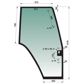 Türscheibe rechts Farbe Grün G (00114022) Prillinger