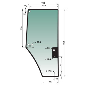 Türscheibe rechts Farbe Grün G (00114213) Prillinger