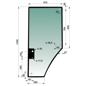 Türscheibe links Farbe Grün Ge (00114214) Prillinger