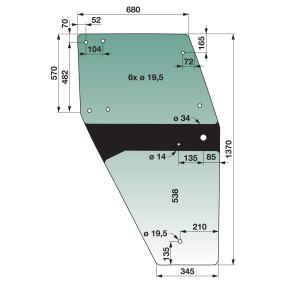 Türscheibe rechts Farbe Grün G (00114816) Prillinger