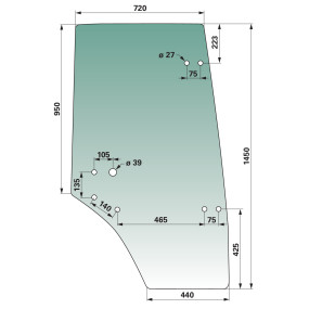 Türscheibe rechts Farbe Grün G (00114853) Prillinger