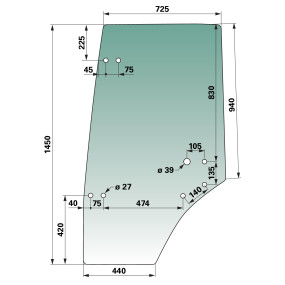 Türscheibe links Farbe Grün Ge (00114854) Prillinger