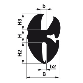 Gummiklemmprofil 1 Meter (00115083) Prillinger