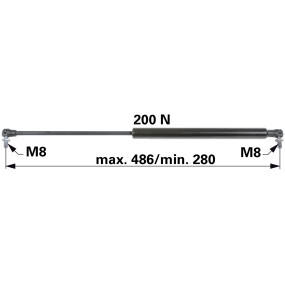 Gasdruckfeder für Front- Tür U (00115706) Prillinger