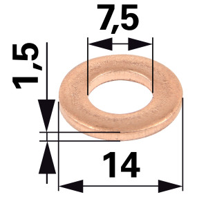Dichtung Einspritzdüse 7X14X1, (00127421) Prillinger