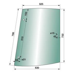 Seitenscheibe rechts Gebogen F (00154702) Prillinger