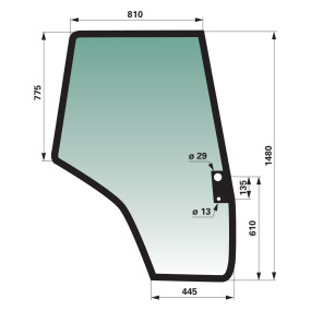 Türscheibe rechts Farbe Grün G (00154762) Prillinger