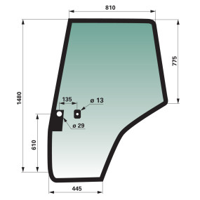 Türscheibe links Farbe Grün Ge (00154763) Prillinger