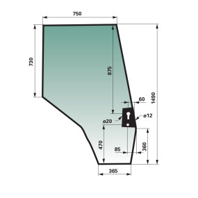 Türscheibe rechts Farbe Grün G (00154764) Prillinger