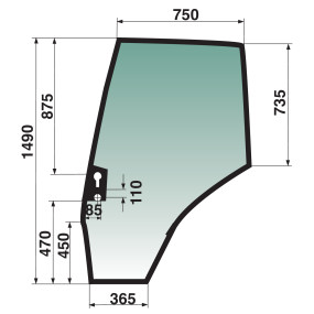 Türscheibe links Farbe Grün Ge (00154765) Prillinger