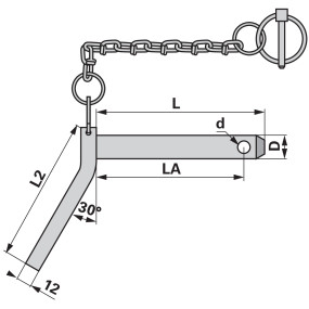 Unterlenkerbolzen mit Griff Dm (00161859) Prillinger