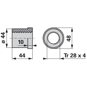 Stützradmutter 48/44 Mm (00182090) Prillinger