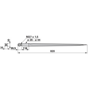 Frontladerzinke M27X1,5 820 Mm (00190063) Prillinger