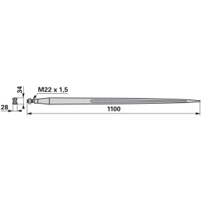 Frontladerzinke M22 X 1,5, 1.1 (00190121) Prillinger