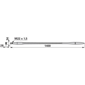 Löffelzinke M22X1,5 1400 Mm (00190219) Prillinger