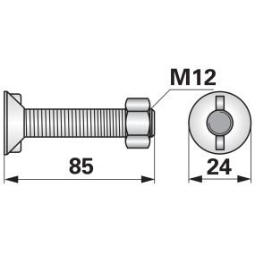 Pflugschraube 2 Nasen M12X85 G (00228050) Prillinger