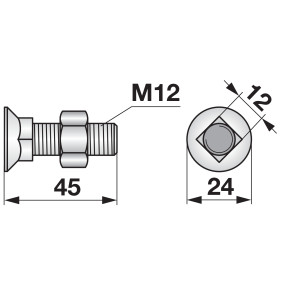 Roderscharschraube M12X45 mit (00228220) Prillinger