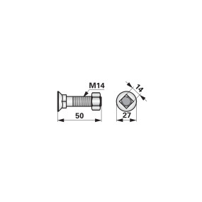 Pflugschraube Vierkant M14X50 (00228251) Prillinger