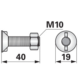 Pflugschraube 2 Nasen M10X40 G (00228403) Prillinger