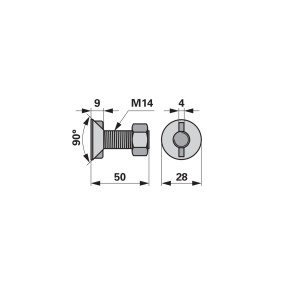 Pflugschraube 2 Nasen M14X50 G (00228475) Prillinger