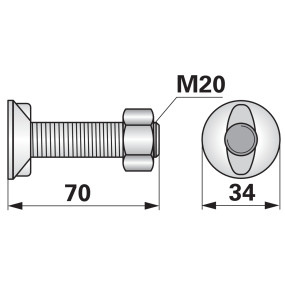 Pflugschraube 2 Nasen M20X70 G (00228677) Prillinger