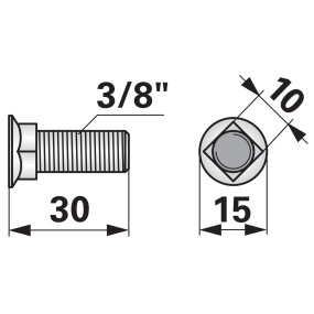 Pflugschraube Vierkant 3/8 Zol (00228701) Prillinger