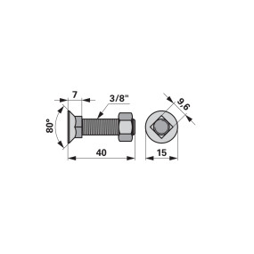 Pflugschraube Vierkant 3/8 Zol (00228703) Prillinger