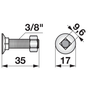 Pflugschraube Vierkant 3/8 Zol (00228802) Prillinger