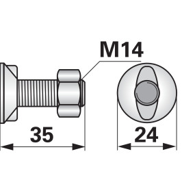 Pflugschraube 2 Nasen Huard M1 (00228942) Prillinger