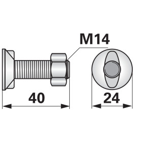 Pflugschraube 2 Nasen Huard M1 (00228943) Prillinger