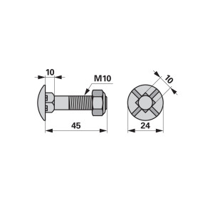 Pflugschraube Vierkant M10X45 (00228963) Prillinger