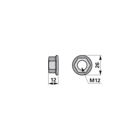 Flanschmutter Spezial M12 Anst (00228965) Prillinger